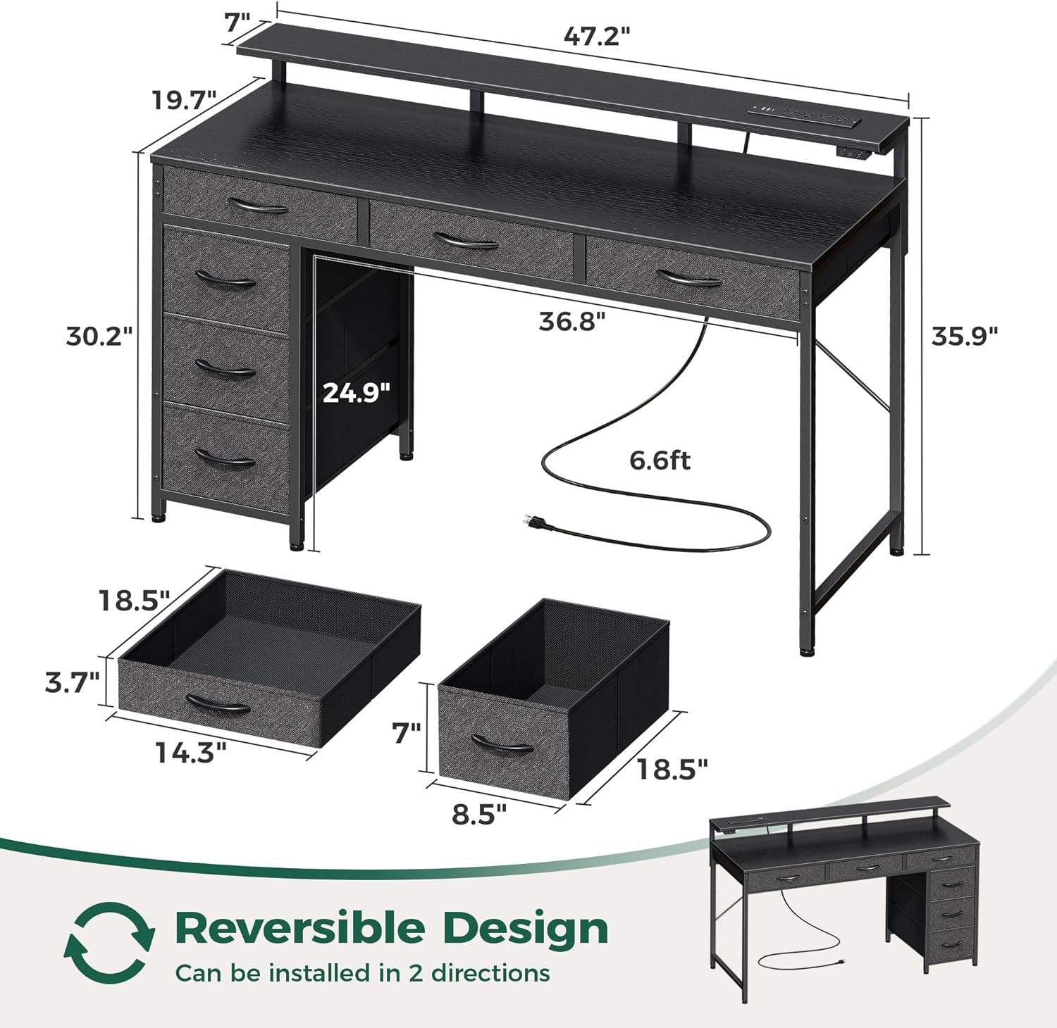 47 Inch RGB Gaming Desk For Home Office And Gaming Setup ShipItFurniture