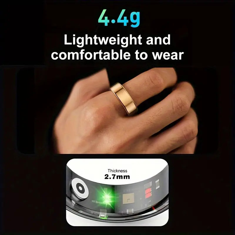 NNETM Smart Ring Fitness Tracker - Stainless Steel Workout Smart Ring NNETM