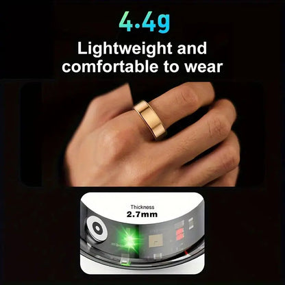 NNETM Smart Ring Fitness Tracker - Stainless Steel Workout Smart Ring NNETM