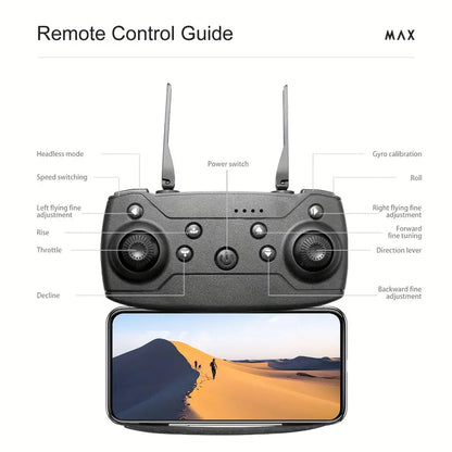 NNETM E88 Quadcopter UAV Drone with Dual HD Cameras - Black (HD Dual Camera) NNETM